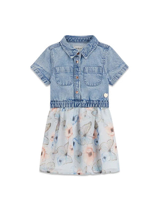 Mädchenkleid - Guess Kids Blau - K6RK16 D4EU0