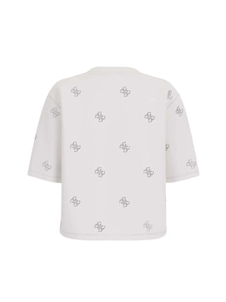 T-SHIRT DONNA - GUESS ATHLEISURE BIANCO - V6GI18 K2985 2