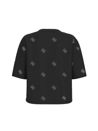 T-SHIRT DONNA - GUESS ATHLEISURE NERO - V6GI18 K2985 2