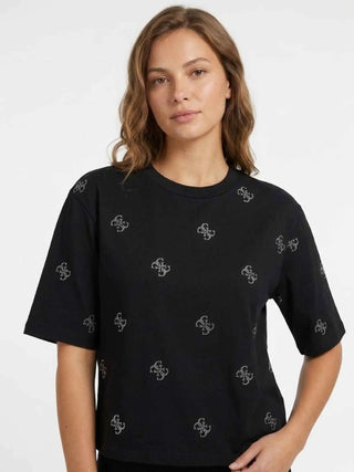 T-SHIRT DONNA - GUESS ATHLEISURE NERO - V6GI18 K2985 3