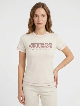 DAMEN-T-SHIRT - GUESS ATHLEISURE CREAM - V6RI10 I3Z14 3
