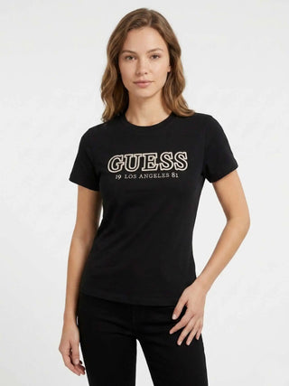 DAMEN-T-SHIRT - GUESS ATHLEISURE SCHWARZ - V6RI10 I3Z14 3