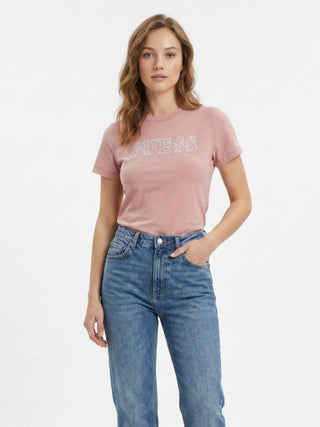 DAMEN-T-SHIRT - GUESS ATHLEISURE PINK - V6RI10 I3Z14 3
