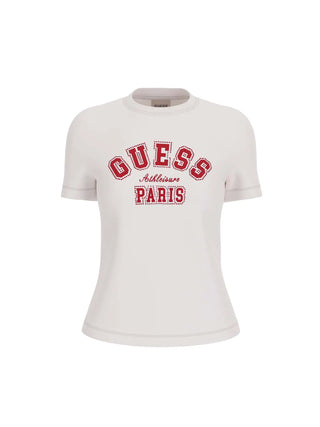 DAMEN-T-SHIRT - GUESS ATHLEISURE WEISS - V6RI15 J1314