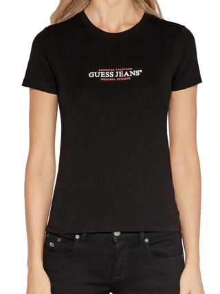 DAMEN-T-SHIRT - GUESS JEANS SCHWARZ - W4YI03 J1314