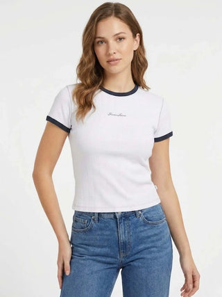 T-SHIRT DONNA - GUESS JEANS BIANCO - W6GPA9 KF641 3