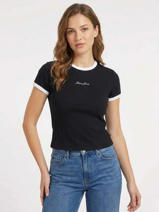 T-SHIRT DONNA - GUESS JEANS NERO - W6GPA9 KF641 3