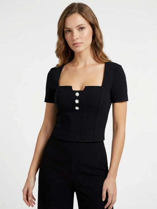 DAMEN-TOP - GUESS APPAREL SCHWARZ - W6RP08 KCBO2 2