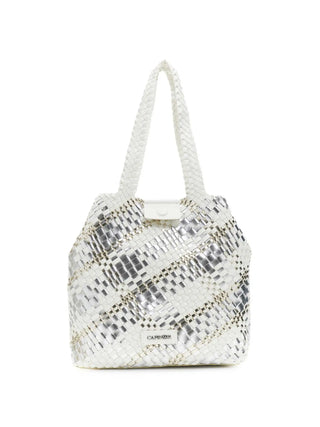 BORSA A SPALLA DONNA - CAFE NOIR ARGENTO-BIANCO - C3MG1021