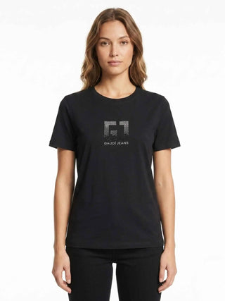T-SHIRT DONNA - GAUDI JEANS NERO - 611BD64040 3