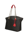 BORSA A SPALLA DONNA - POLLINI NERO-ROSSO - TE8408PP02Q11 2