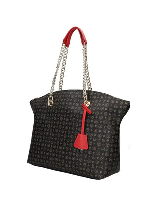 BORSA A SPALLA DONNA - POLLINI NERO-ROSSO - TE8408PP02Q11 2
