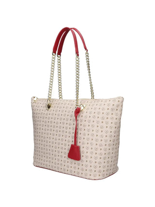 BORSA A SPALLA DONNA - POLLINI AVORIO-ROSSO - TE8410PP02Q11 2