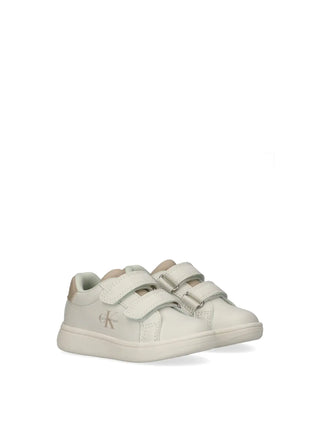 SNEAKERS UNISEX BAMBINO - CALVIN KLEIN BIANCO-BEIGE - V1X9-83276-1355 2
