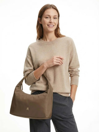 DAMEN-HOBO-TASCHE - TOMMY HILFIGER TAUPE - AW0AW18229 5