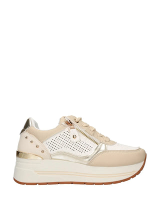 SNEAKERS DONNA - NINI BEIGE-BIANCO - 26274