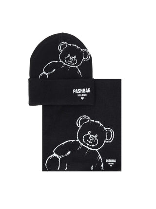 Damenschal + Hut - Schwarze Tasche - 18969-000-W5K-P