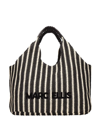 BORSA A SPALLA DONNA - MARC ELLIS NERO-SABBIA - BUBY EIVISSA 1