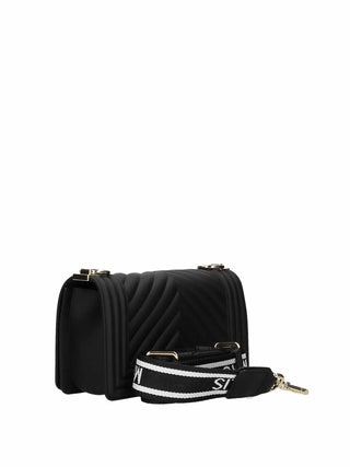 BORSA A SPALLA DONNA - MARC ELLIS NERO-ORO - FLAT S 26 3