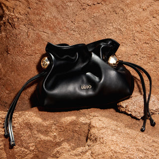 borsa liu-jo nera con dettagli oro